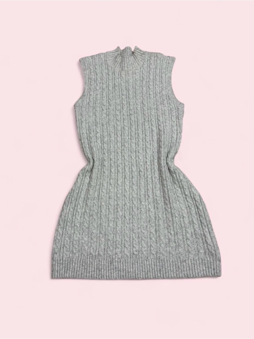 Sincerely Jules Sleeveless Cable Knit Dress in Gray